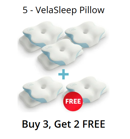VelaSleep Pillow — 5-Pillow Family Bundle, Buy 3 Get 2 Free